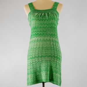 Vintage Lime Green Hand Knitted Sweater Dress